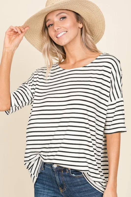 Striped Round Neck T-Shirt Inspired By You, Designed For You