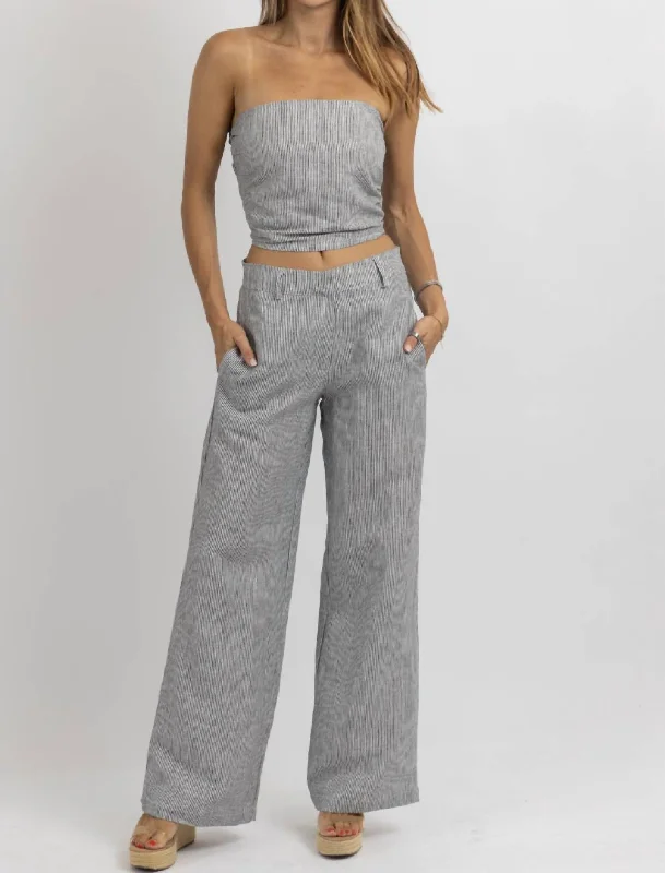 Strut Pinstripe Set In Grey Redefining Women's Fashion