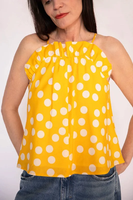 Summer Ruffle Tank Top In Yellow Trendsetter's Closet