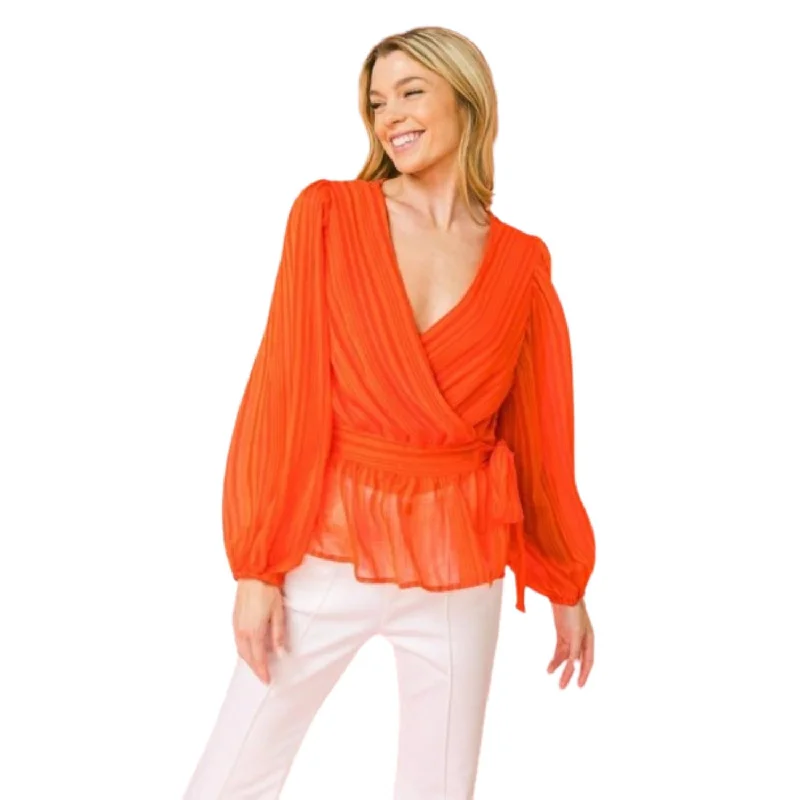 Surplice Neckline Woven Top Quick Grab Deals