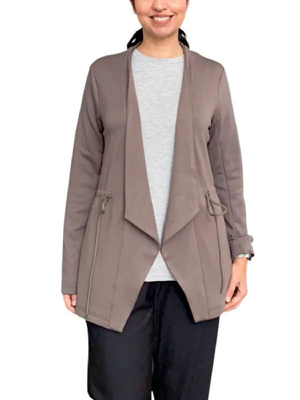 Sweatshirt Jacket In Chestnut Brown Urban Sophistication