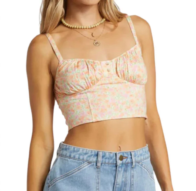 Sweet Days Tank Top In Tangy Peach Flowing Silhouette