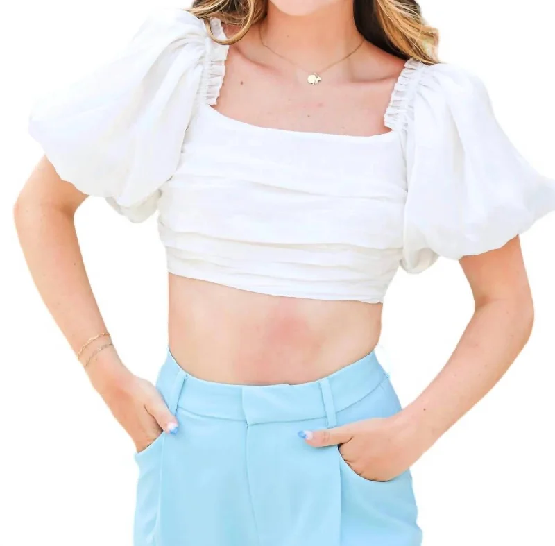 Sweet Love Crop Top In White Travel Essentials