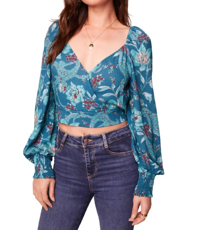 Sybille Top In Blue Stylish Savings