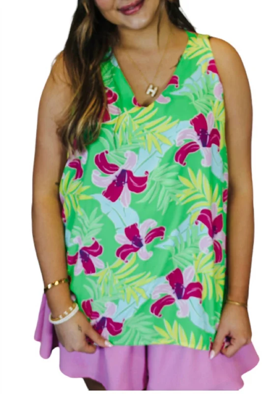 Sydney Tank Top In Waikiki Playful Elegance