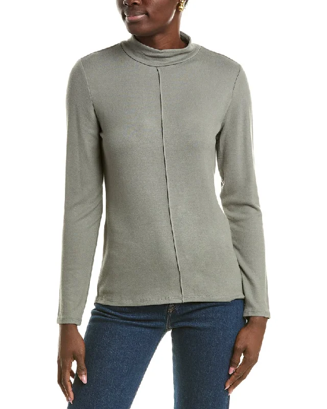 T Tahari Mock Neck Knit Jersey Top Budget Saver