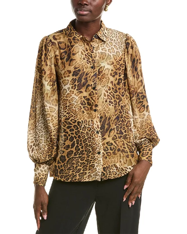 T Tahari Printed Woven Shirt Budget Friendly