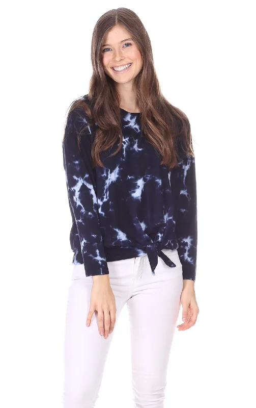 Tabitha Tie Top in Navy Tie Dye Clearance Event