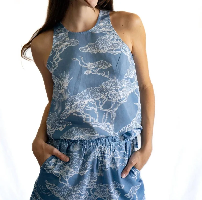 Tank Top In Safari Light Blue Early Access To Art Deco Styles Sale