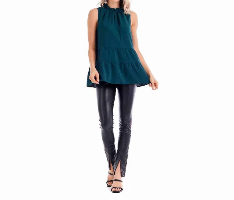 Taye Flounce Top In Green Style Your Wardrobe