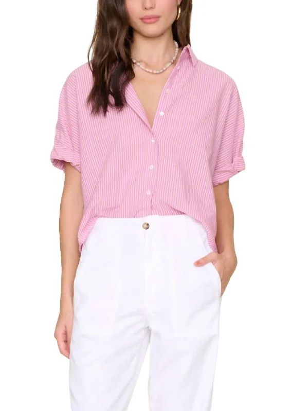 Teddy Shirt In Rose Dawn Stripe End Of Month Blowout