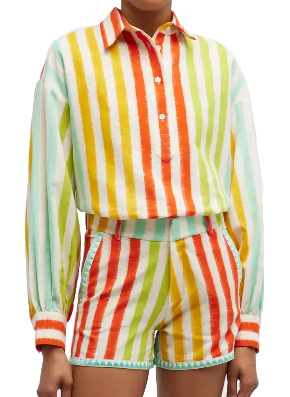 Tessa Ikat Striped Shirt In Multi Stylish Savings