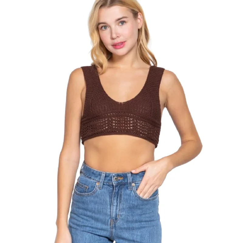 Textured Crop Sweater Tank Top Early Access To Art Deco Styles Sale