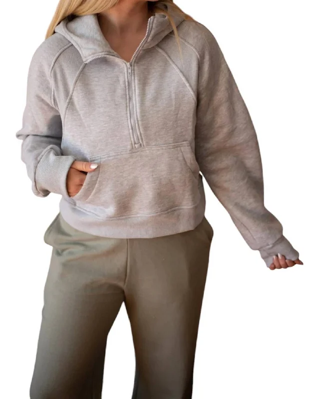 That One I Wanted Cropped Hoodie In Heather Gray Elevate Your Wardrobe