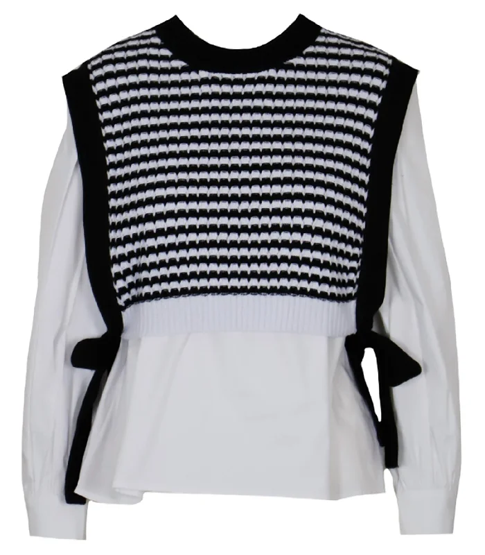 The Billie Mixed Sweater In White And Black Chic Urban Fashion Look