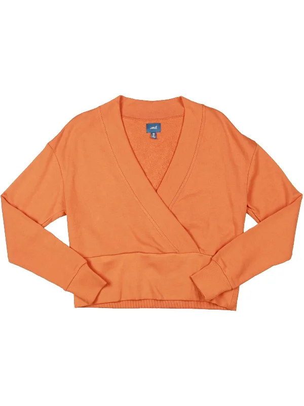 The Cross Front Sweatshirt Womens Surplice Neck Comfy Sweatshirt Trend Alert