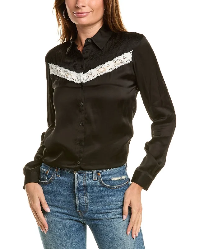 The Kooples Lace Trim Blouse Trend Alert