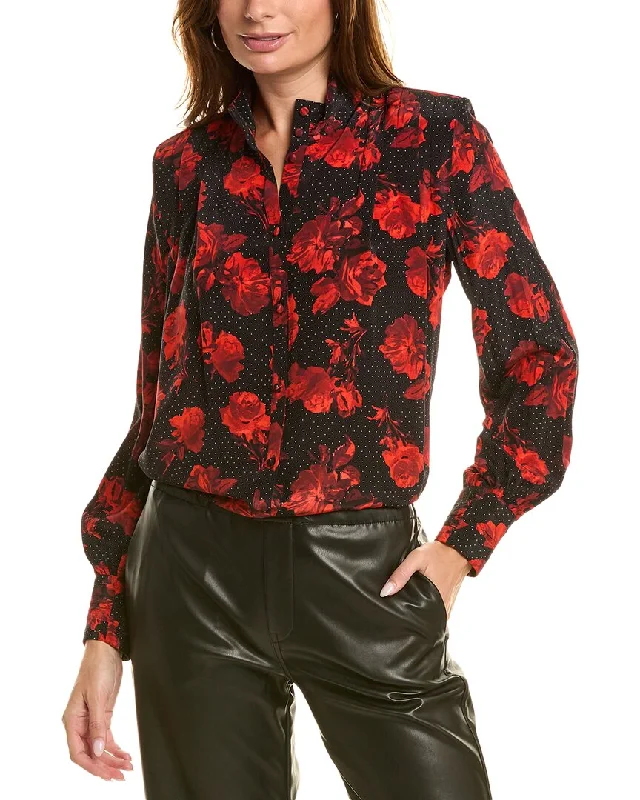 The Kooples Rose Silk Shirt Comfortable Chic