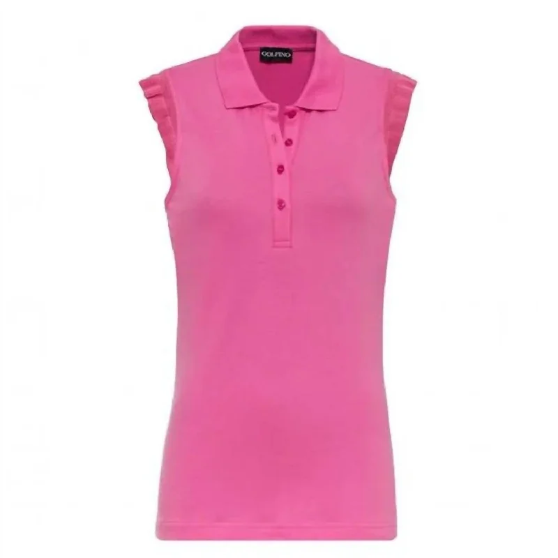 The Maddalena Cap Sleeve Polo In Pink Latest Trends