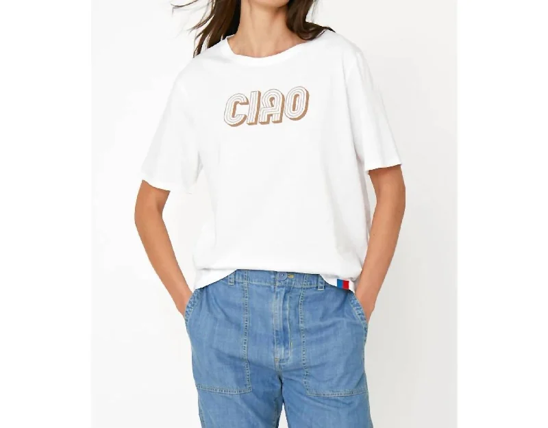 The Modern Ciao Shirt In White Chic & Cozy Apparel