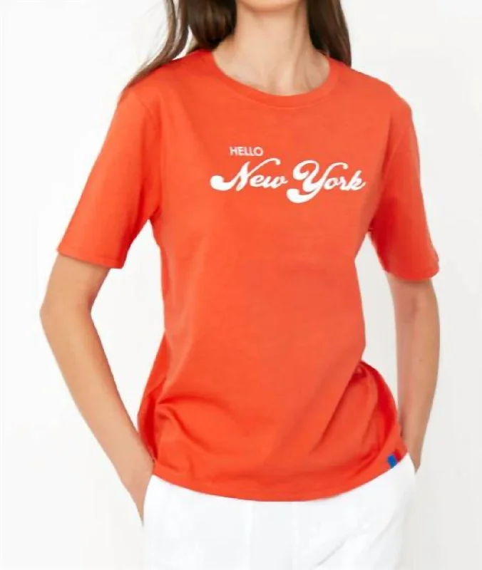 The Modern Hello New York Shirt In Poppy Urban Femme Streetwear