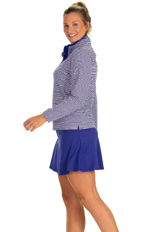 The Performance Tory Pullover in Blue Pinstripe Unleash Your Fashion