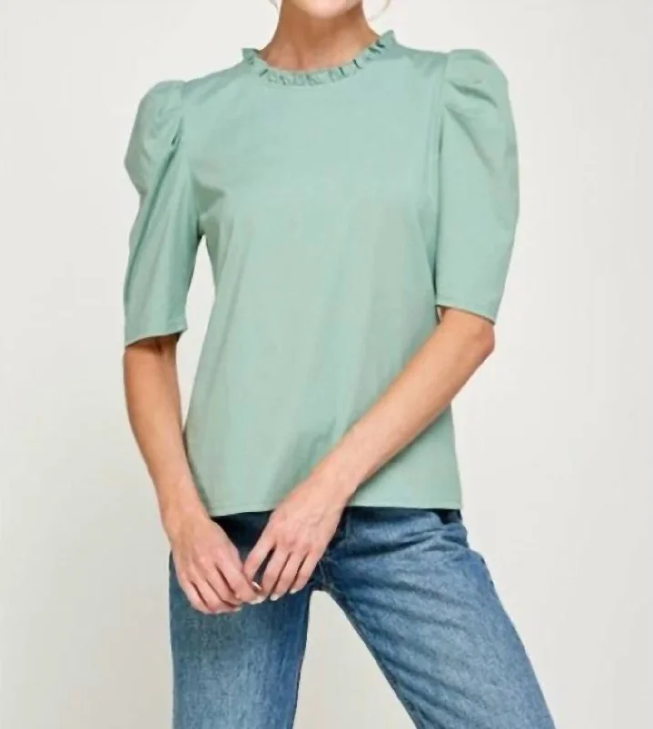 The Sage Top In Green Limited Stock