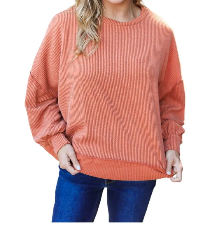 The Sofia Salmon Crop Top In Rust Trendy Threads