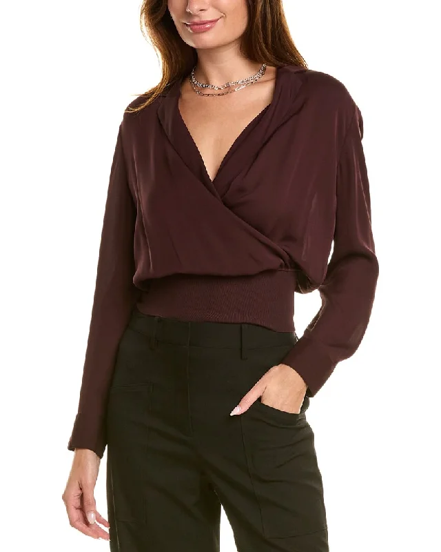 Theory Collared Silk Top Premium Fashion