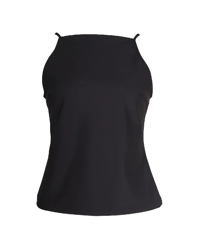 Theory Square Neck Tank Top in Black Polyamide Seasonal Fashion