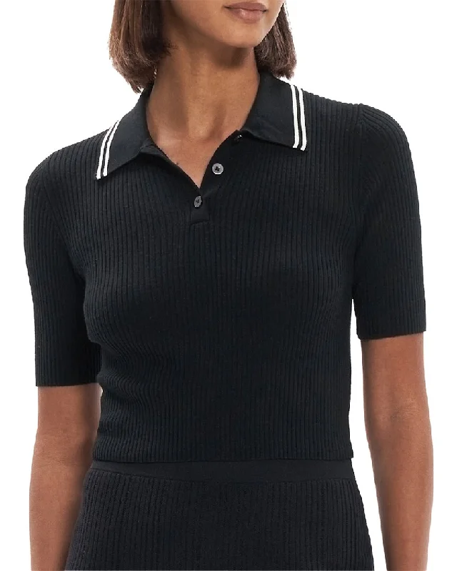 Theory Tipped Rib Wool Polo Shirt Great Deals On Ethnic Cultural Wear