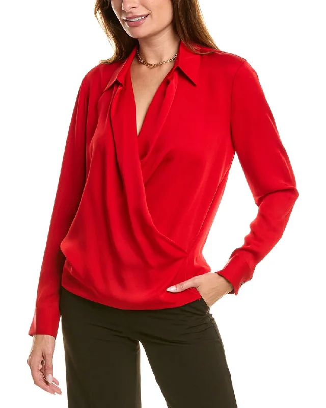 Theory Wrap Silk Blouse End Of Season Sale