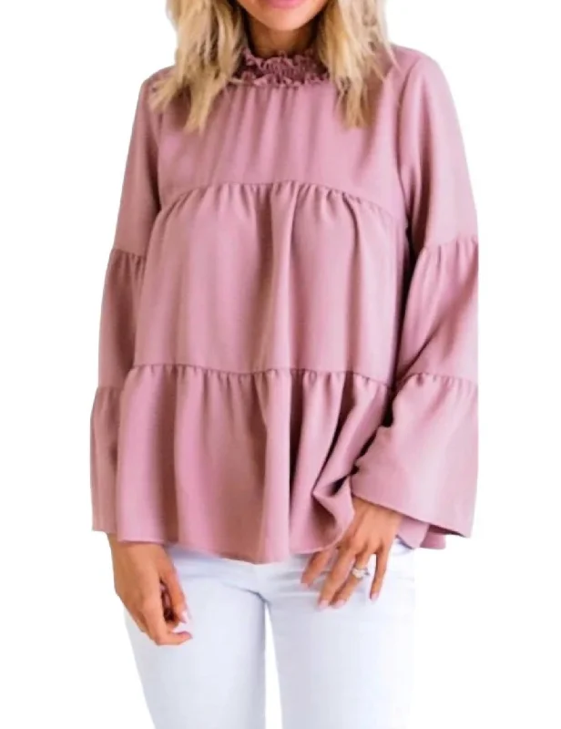 Tier Boho Top In Rose Daily Essentials