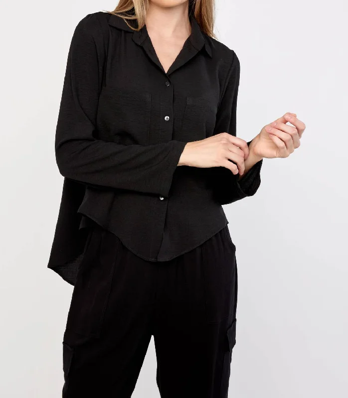 Tiered Blouse In Black Classic Women's Fashion