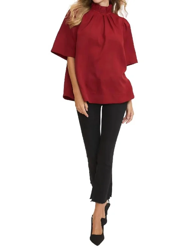 Tilly Blouse In Wine Luxury Fashion for Women