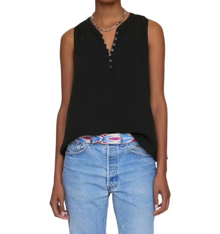 Tish Top In Black Summer Splash Sale