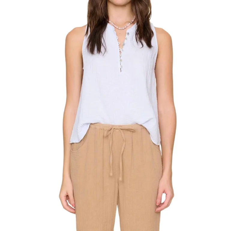 Tish Top In Pale Sky Step Ahead, Lead The Trend