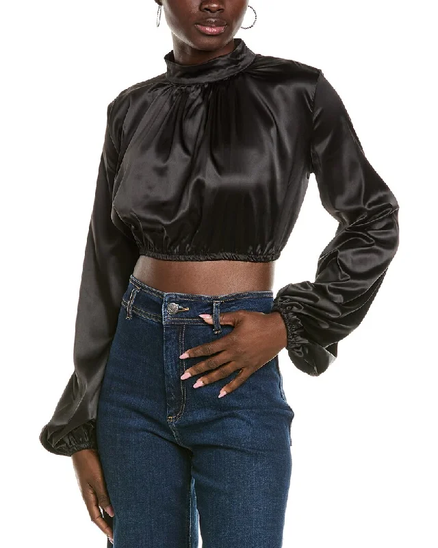 To My Lovers Mock Neck Crop Blouse Effortless Comfort