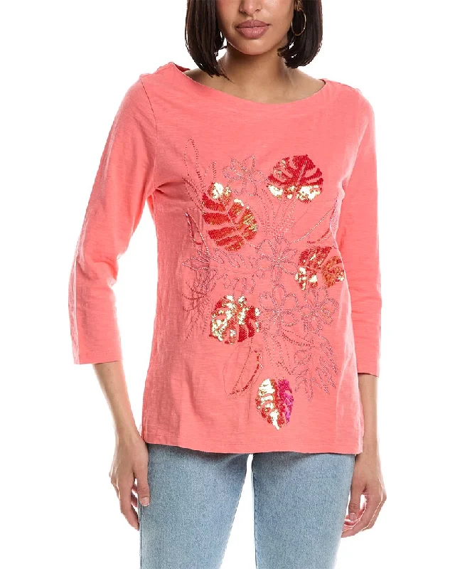 Tommy Bahama Embellished Bouquet Lux T-Shirt Today Only