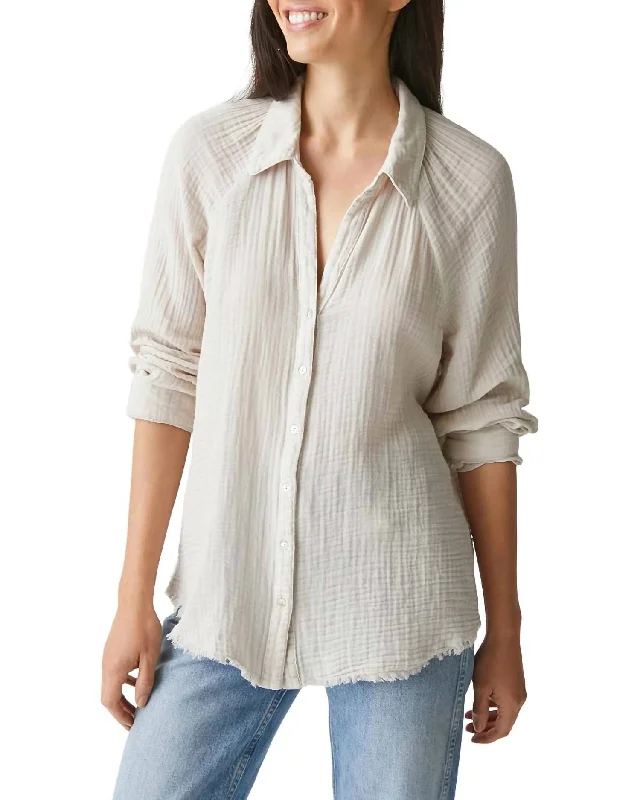 Toni Double Gauze Button Down Shirt In Cement Massive Selection Sale