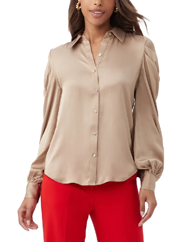 Trina Turk Bashira Silk-Blend Top Contemporary Chic