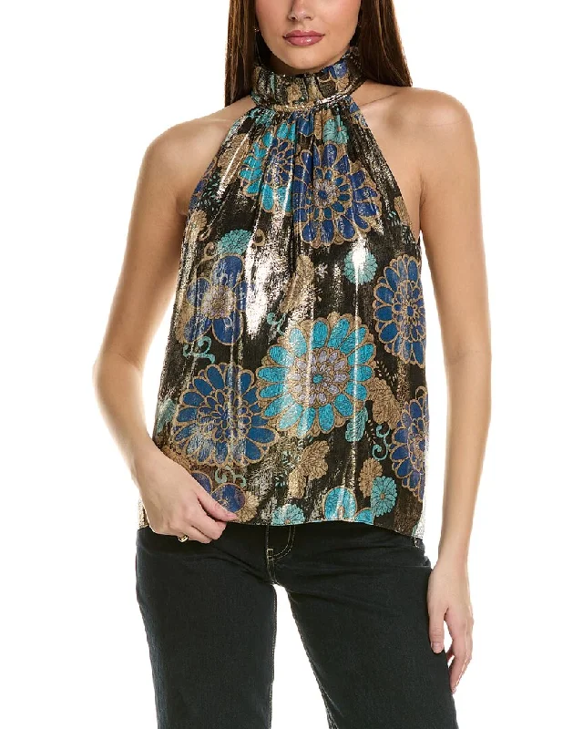 Trina Turk Playful 2 Silk-Blend Top Elegant Details