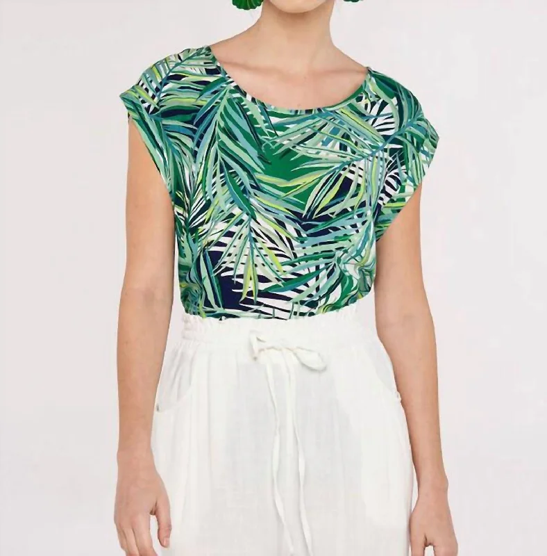 Tropical Cap Sleeve Tee In Tropical Green All Season Fashion Collection