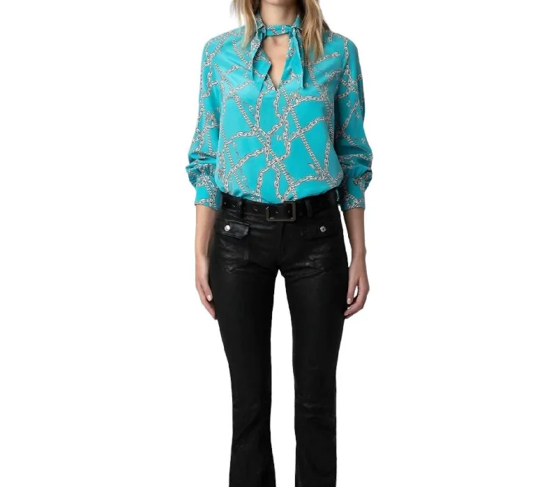 Tuile Silk Blouse In Aqua Versatile Wardrobe Essentials