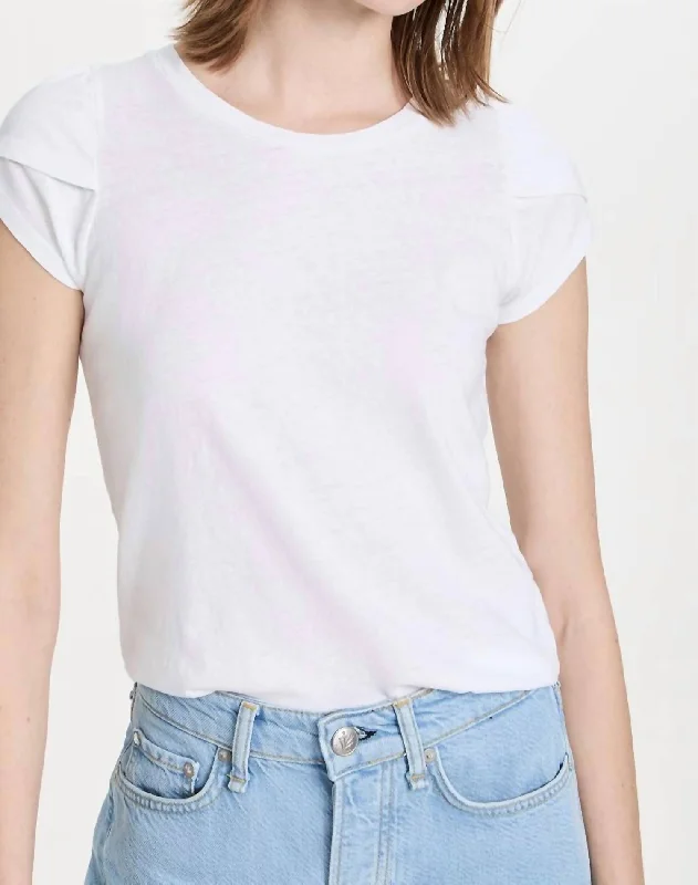 Tulip Sleeve Tee In White Unbeatable Deals