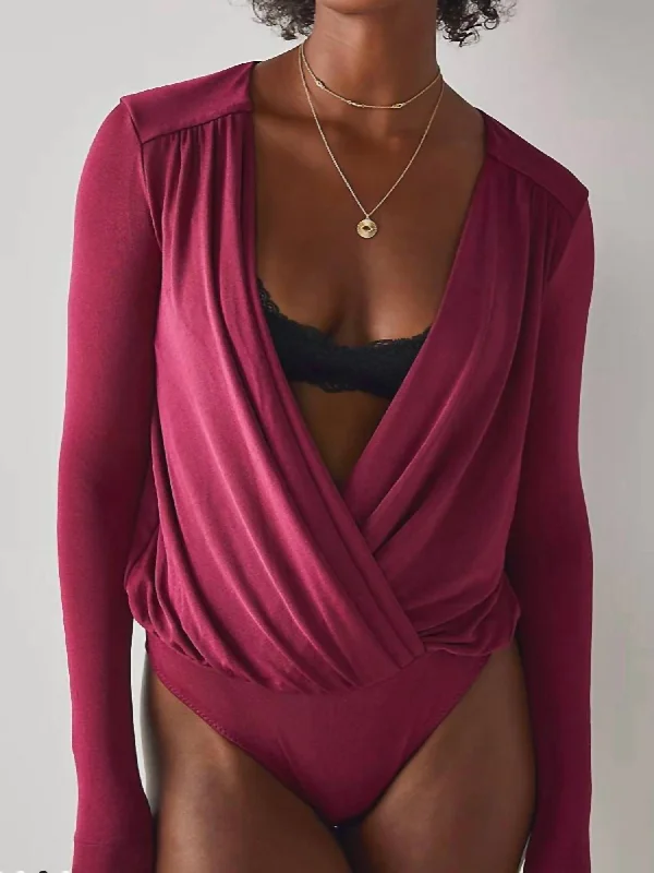 Turnt Bodysuit In Deep Pink Boho - Chic Festival - Ready Style