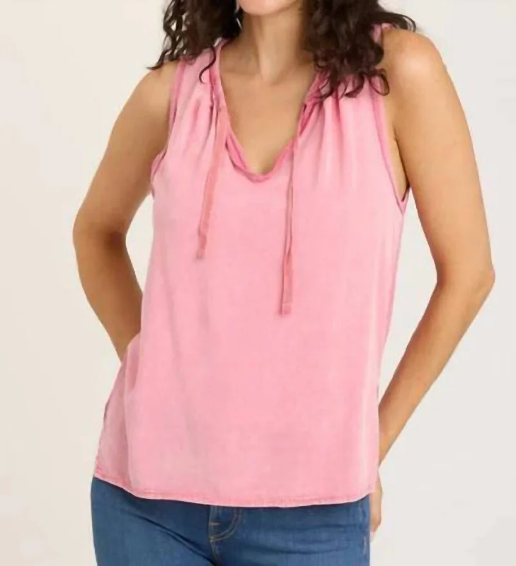 Twill Antoine Tank In Distress Wash Rose Elevate Your Wardrobe