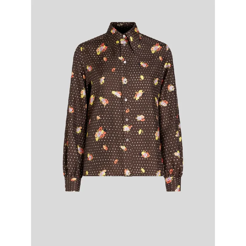 TWILL SHIRT WITH FLOWERS AND POLKA-DOTS New Season Fashion Preview Sale