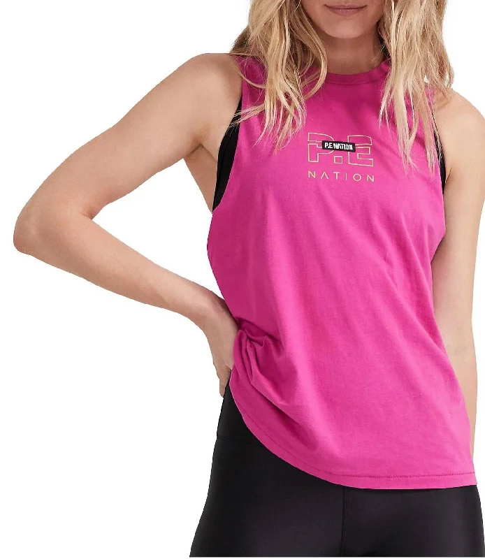 Twist Serve Tank Top In Raspberry Trendy Styles