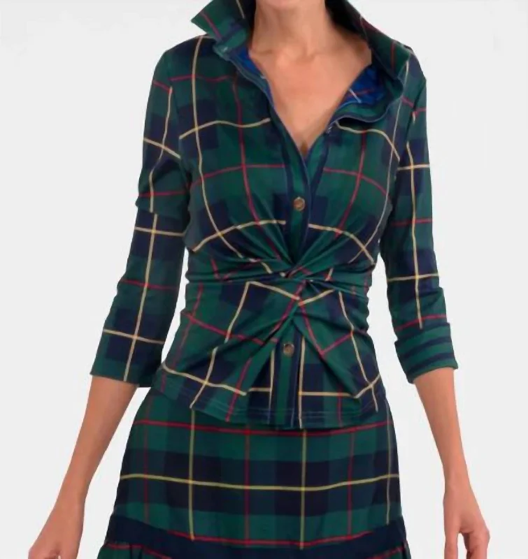 Twist & Shout Top - Plaidly Cooper In Green Multi Absurdly Cheap Sale